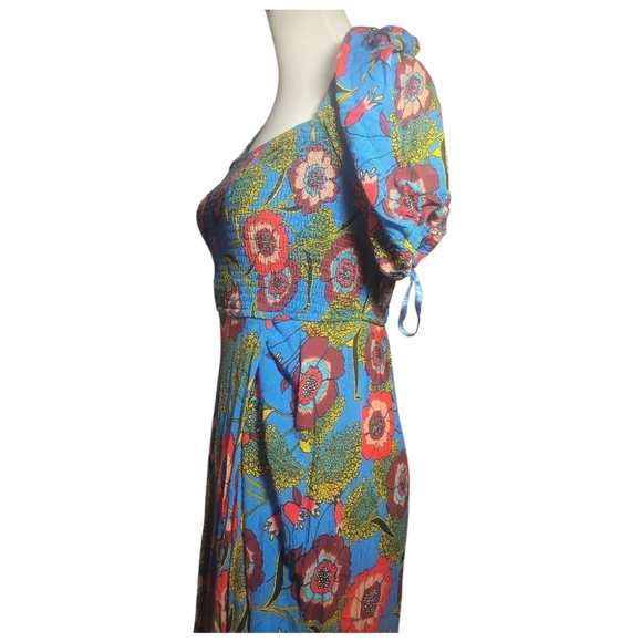 Band of gypsies Floral Blue yellow red Maxi Dress sundress xs - Picture 4 of 7